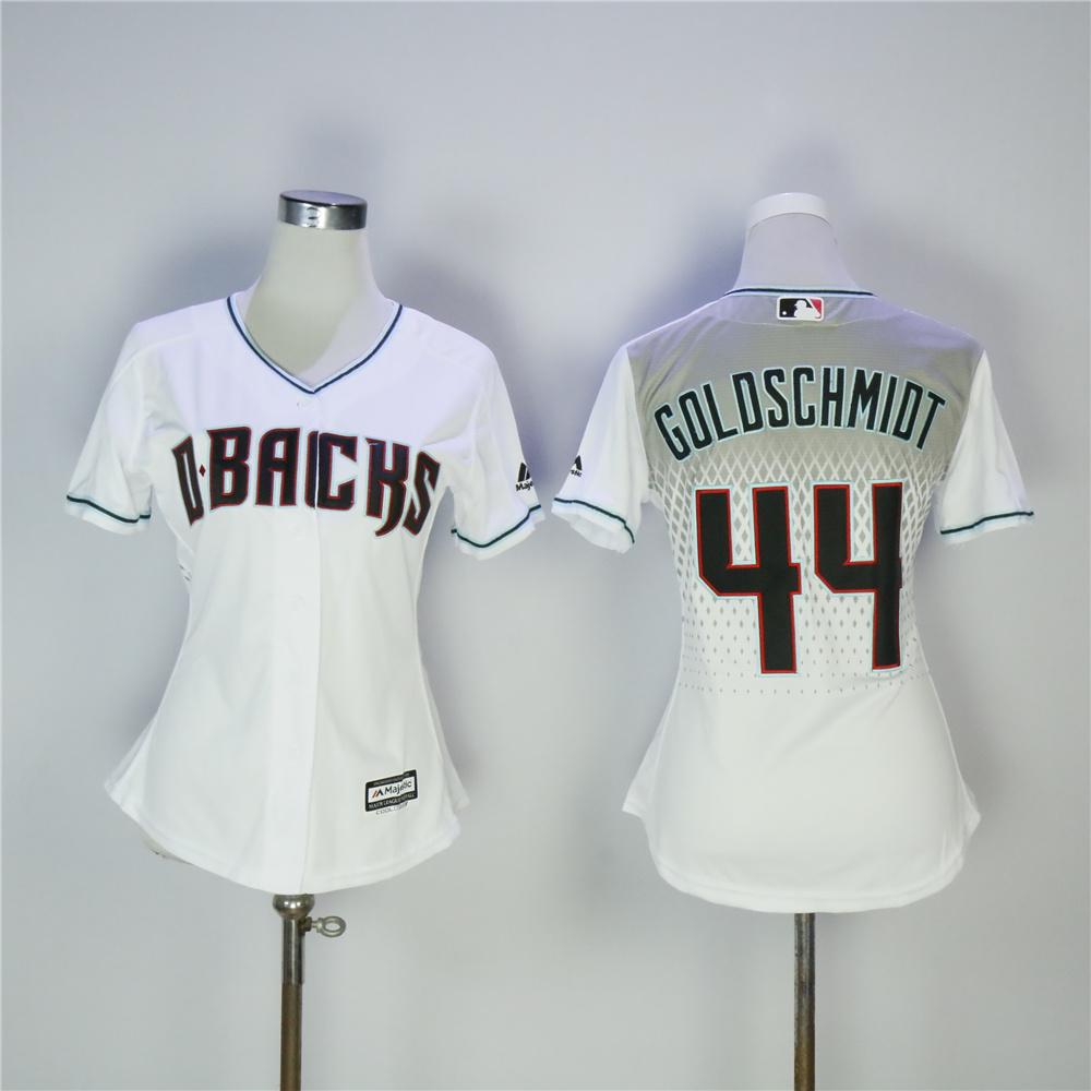 Women Arizona Diamondback #44 Goldschmidt White MLB Jerseys->arizona diamondback->MLB Jersey